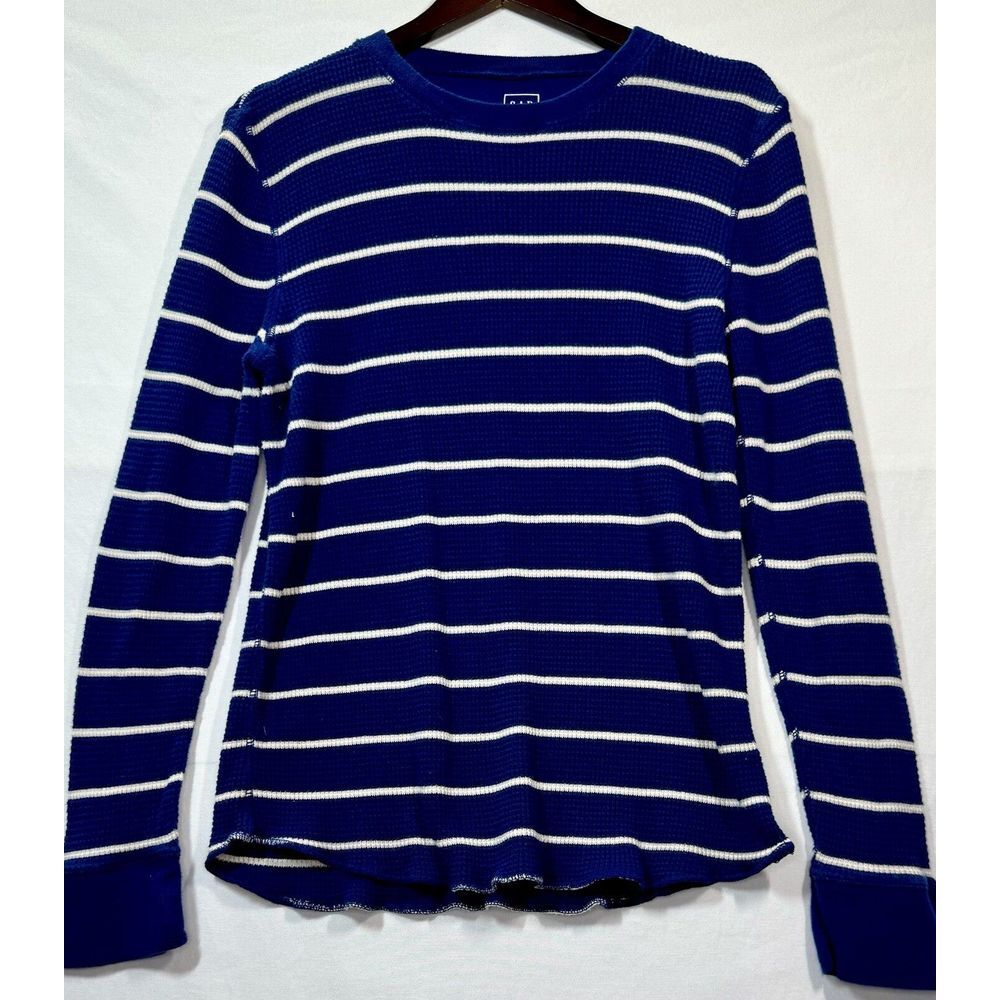 Gap Blue Striped Cotton Pullover Sweater‎ Women's Sz L
